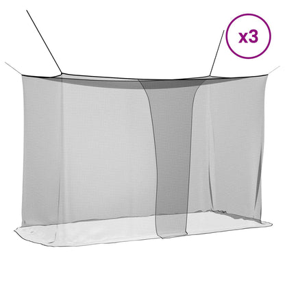 Mosquito Net for Bed 3 pcs 156 mesh Black 220 x 100 x 150 cm
