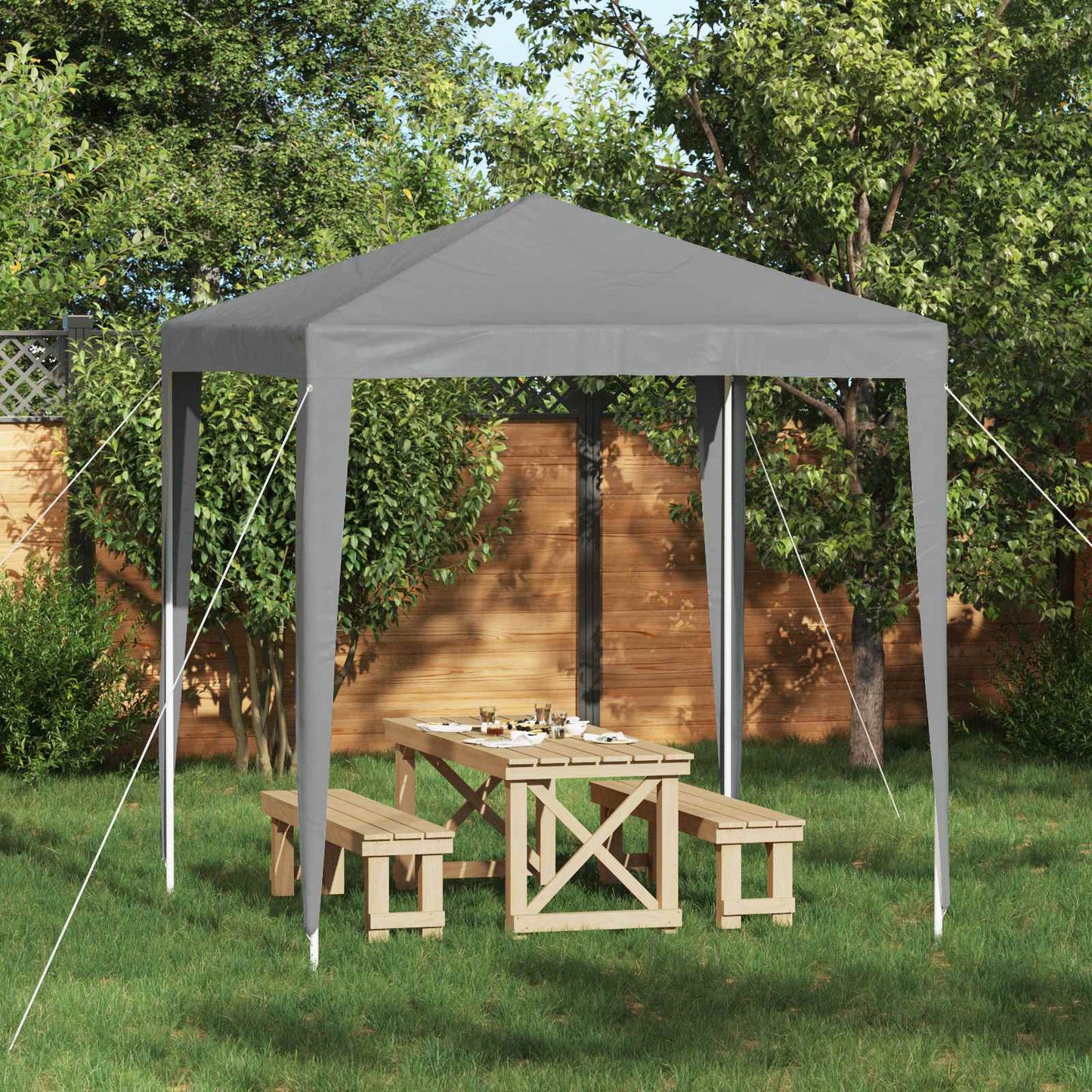 Party Tent 200 x 200 x 240 cm Light Grey PE and Steel