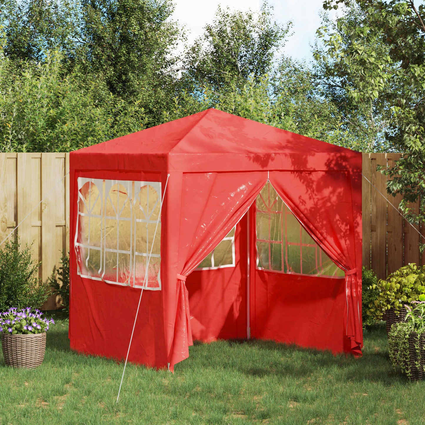 Party Tent Red 200 x 200 x 240 cm PE and Steel