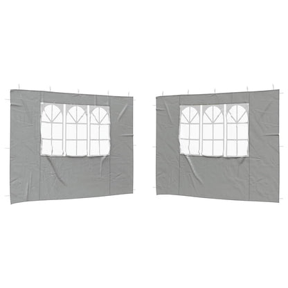 Party Tent Sidewall 2 pcs 300 x 195 cm Light Grey PE and Steel