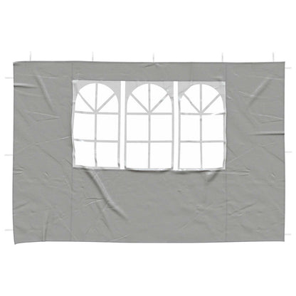 Party Tent Sidewall 2 pcs 300 x 195 cm Light Grey PE and Steel