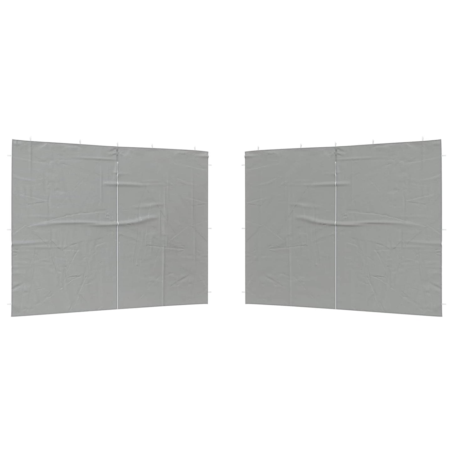 Party Tent Sidewall 2 pcs Light Grey 400 x 195 cm PE and Steel