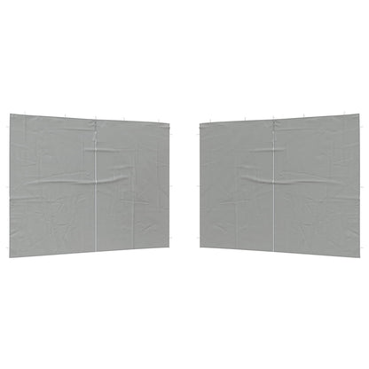 Party Tent Sidewall 2 pcs Light Grey 400 x 195 cm PE and Steel
