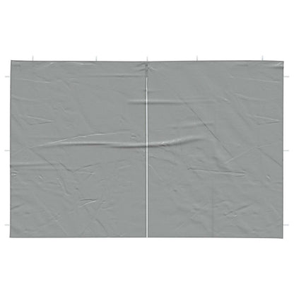 Party Tent Sidewall 2 pcs Light Grey 400 x 195 cm PE and Steel