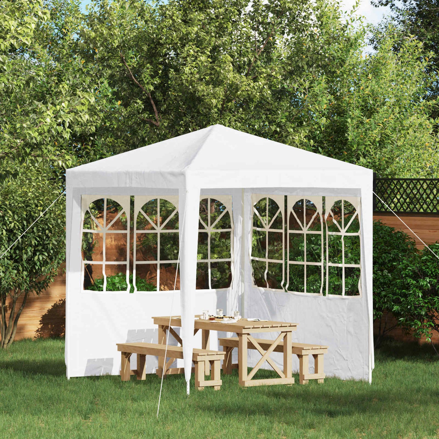 Party Tent Sidewall 2 pcs 200 x 195 cm White PE and Steel