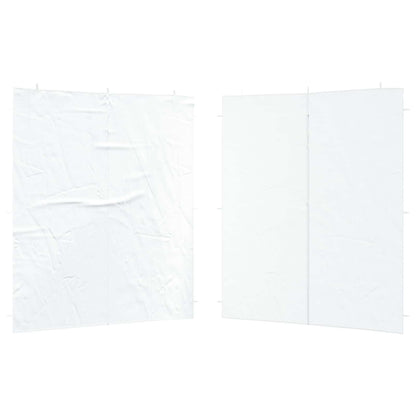 Party Tent Sidewall 2 pcs White 200 x 195 cm PE and Steel
