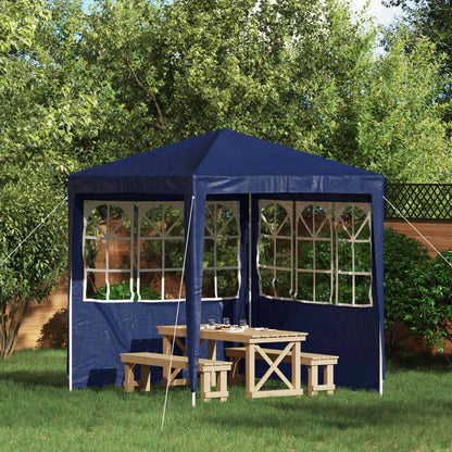 Party Tent Sidewall 2 pcs 200 x 195 cm Blue PE and Steel