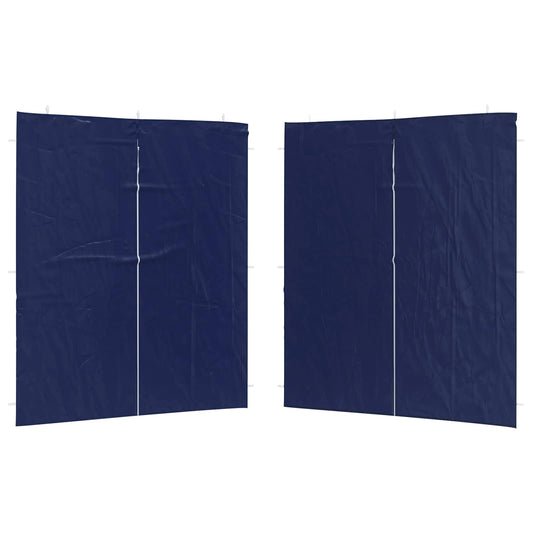Party Tent Sidewall 2 pcs 200 x 195 cm Blue PE and Steel