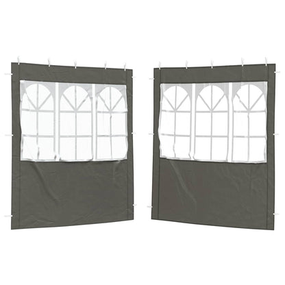 Party Tent Sidewall 2 pcs 200 x 195 cm Anthracite PE and Steel