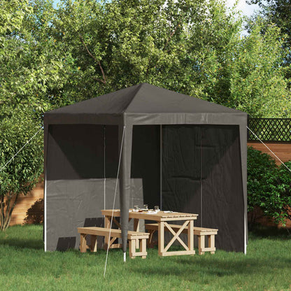 Party Tent Sidewall 2 pcs Anthracite 200 x 195 cm PE and Steel