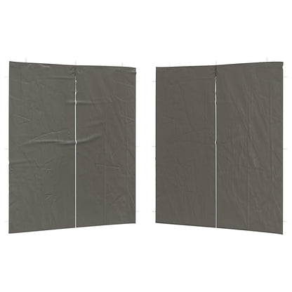 Party Tent Sidewall 2 pcs Anthracite 200 x 195 cm PE and Steel