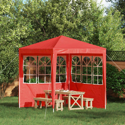 Party Tent Sidewall 2 pcs 200 x 195 cm Red PE and Steel