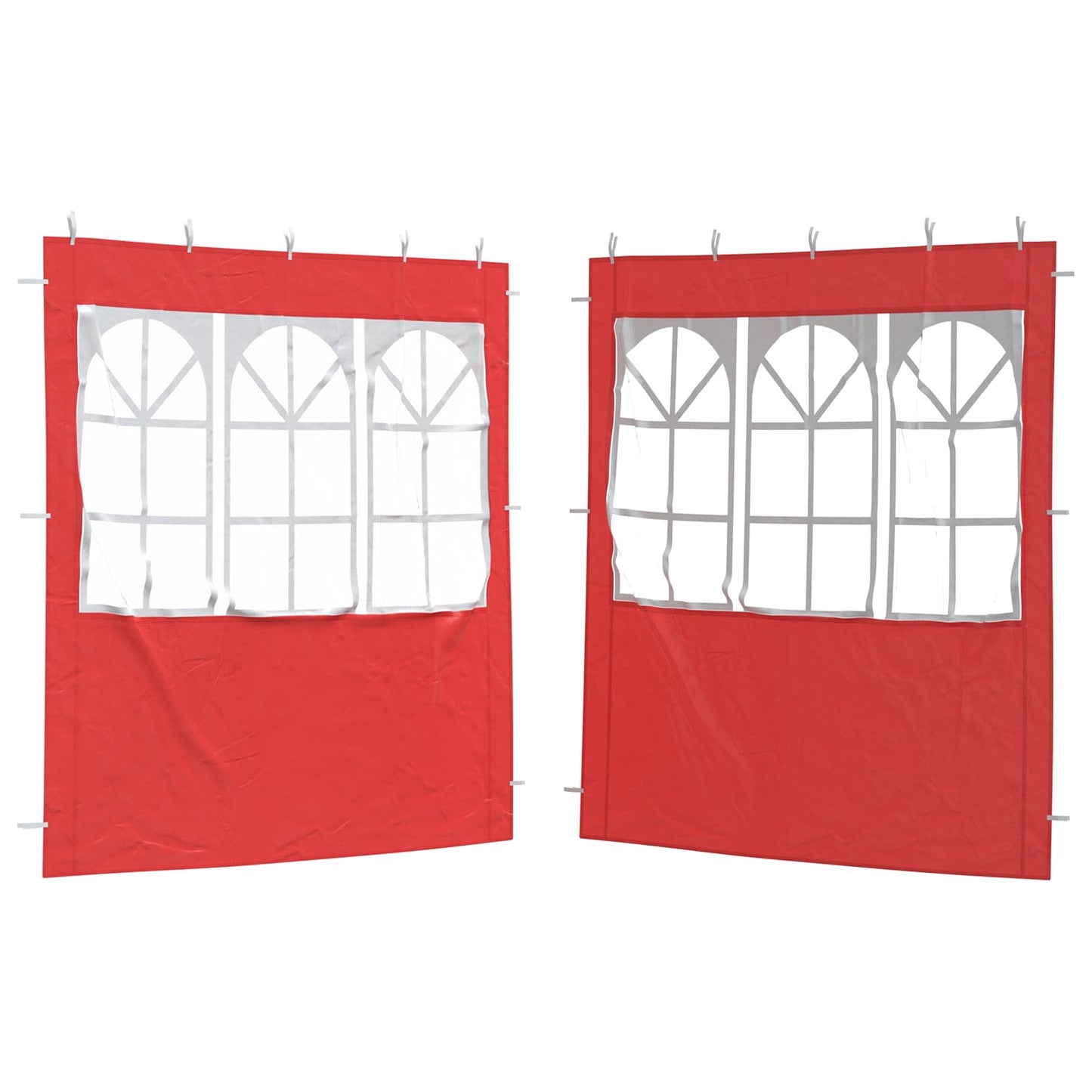 Party Tent Sidewall 2 pcs 200 x 195 cm Red PE and Steel