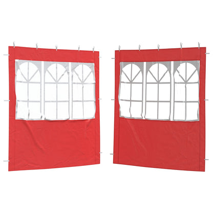 Party Tent Sidewall 2 pcs 200 x 195 cm Red PE and Steel