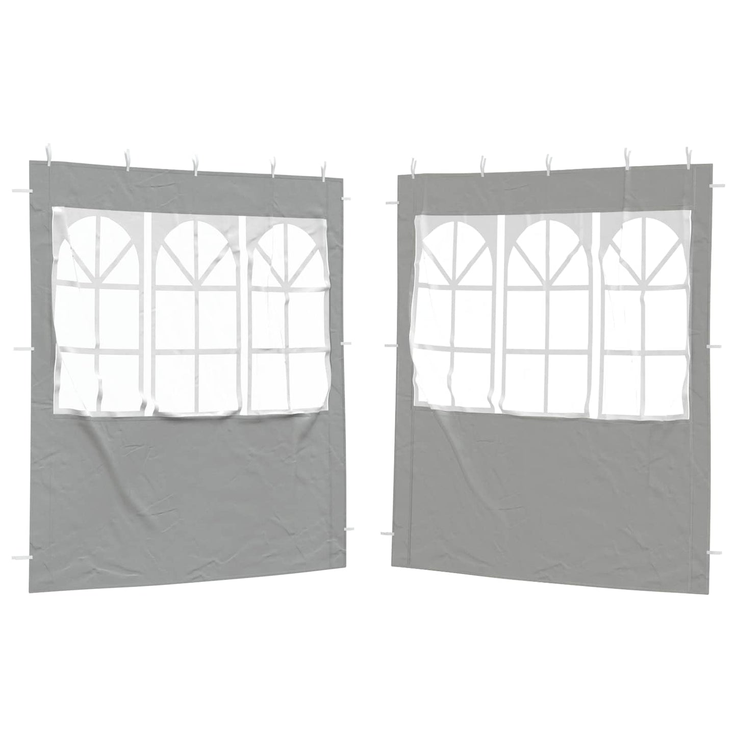 Party Tent Sidewall 2 pcs 200 x 195 cm Light Grey PE and Steel