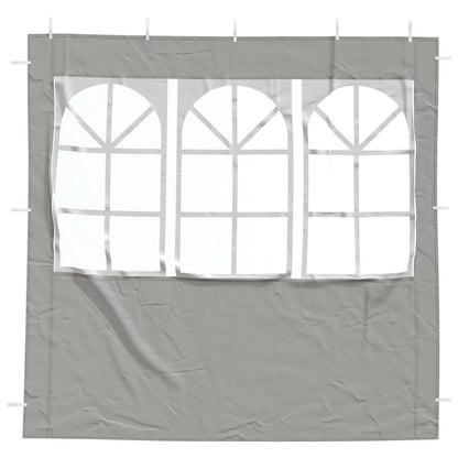 Party Tent Sidewall 2 pcs 200 x 195 cm Light Grey PE and Steel
