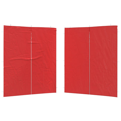 Party Tent Sidewall 2 pcs Red 200 x 195 cm PE and Steel