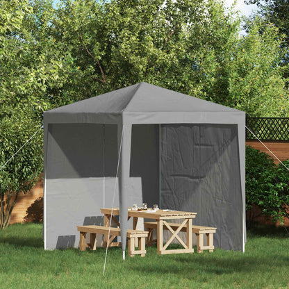 Party Tent Sidewall 2 pcs Light Grey 200 x 195 cm PE and Steel