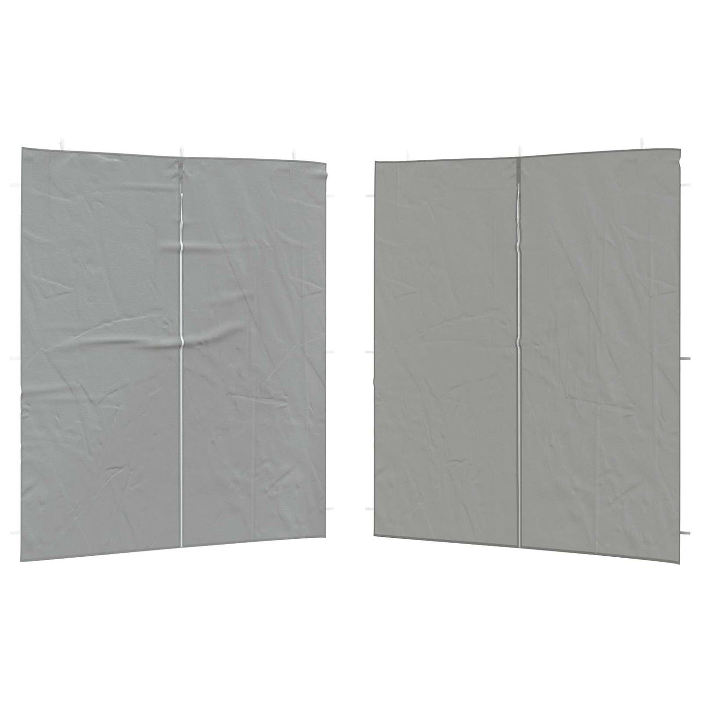 Party Tent Sidewall 2 pcs Light Grey 200 x 195 cm PE and Steel