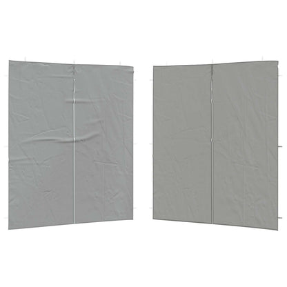 Party Tent Sidewall 2 pcs Light Grey 200 x 195 cm PE and Steel