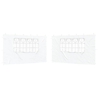 Party Tent Sidewall 2 pcs 400 x 195 cm White PE and Steel