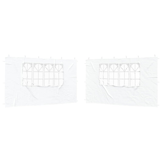Party Tent Sidewall 2 pcs 400 x 195 cm White PE and Steel
