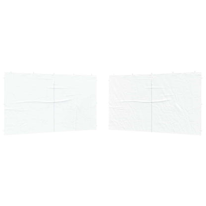 Party Tent Sidewall 2 pcs White 400 x 195 cm PE and Steel