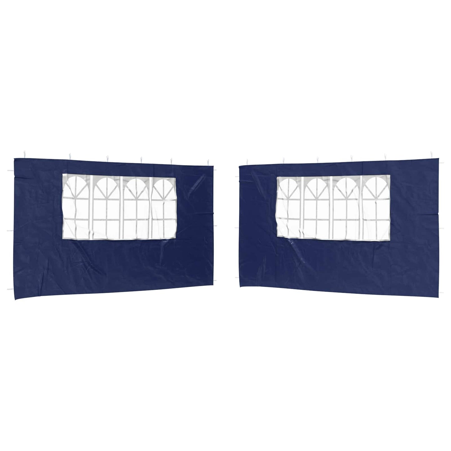 Party Tent Sidewall 2 pcs 400 x 195 cm Blue PE and Steel
