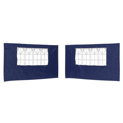 Party Tent Sidewall 2 pcs 400 x 195 cm Blue PE and Steel