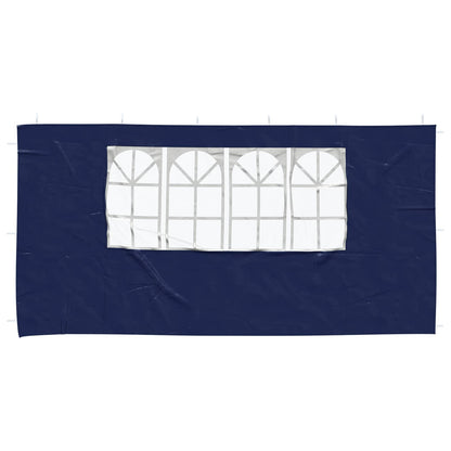 Party Tent Sidewall 2 pcs 400 x 195 cm Blue PE and Steel