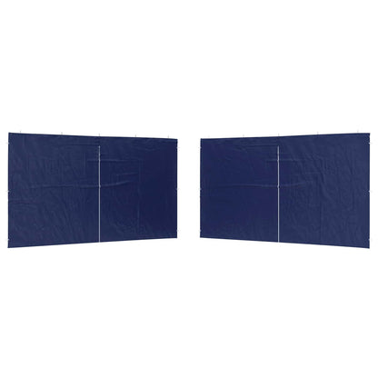 Party Tent Sidewall 2 pcs Blue 400 x 195 cm PE and Steel