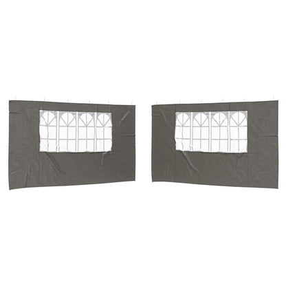 Party Tent Sidewall 2 pcs 400 x 195 cm Anthracite PE and Steel