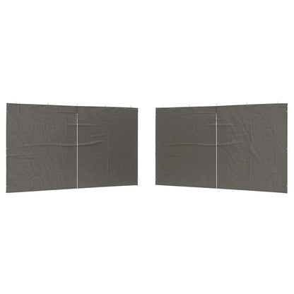 Party Tent Sidewall 2 pcs Anthracite 400 x 195 cm PE and Steel