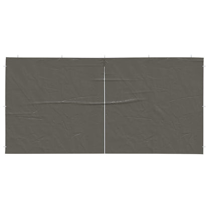 Party Tent Sidewall 2 pcs Anthracite 400 x 195 cm PE and Steel