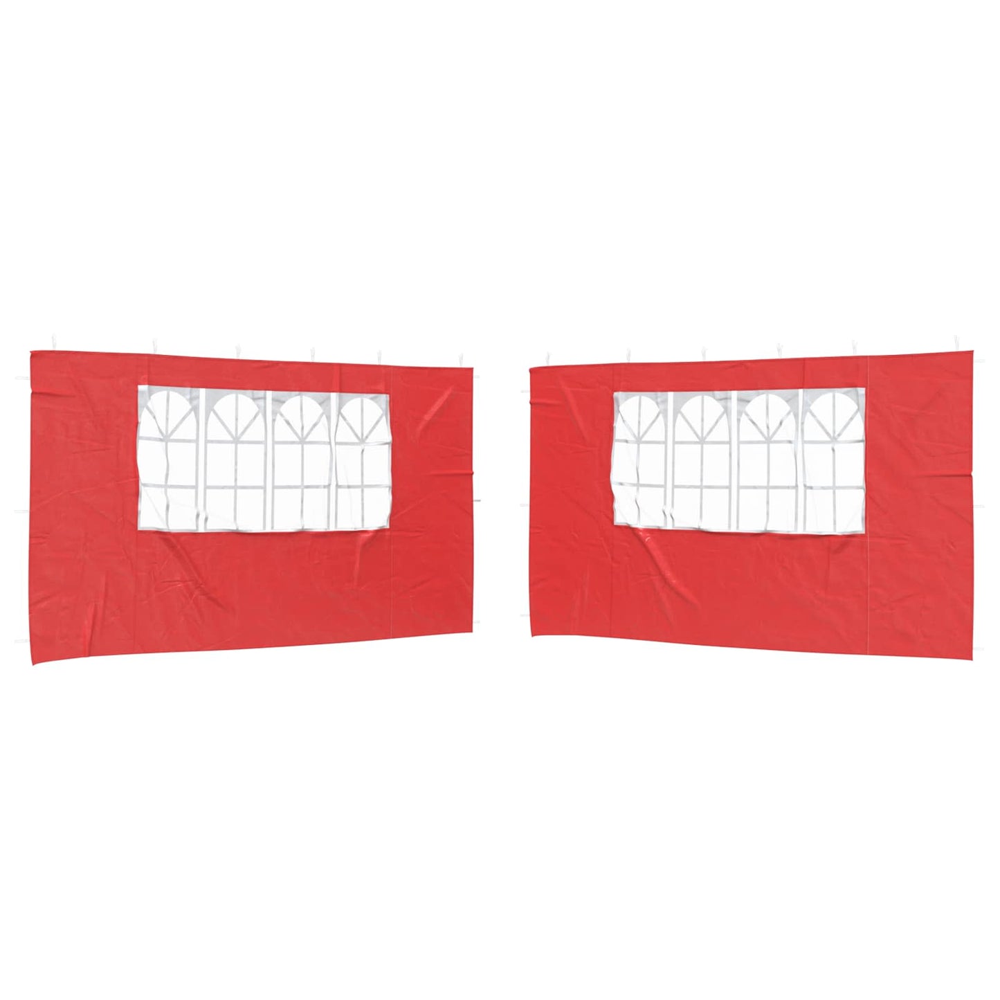 Party Tent Sidewall 2 pcs 400 x 195 cm Red PE and Steel