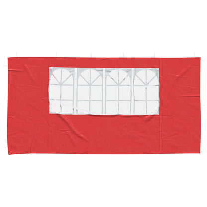 Party Tent Sidewall 2 pcs 400 x 195 cm Red PE and Steel