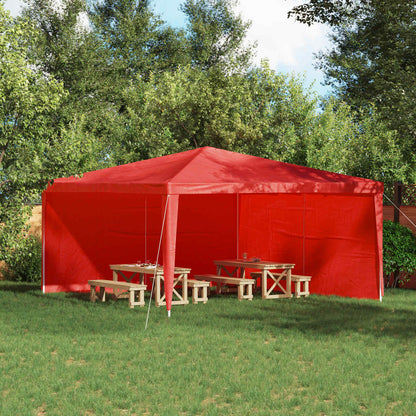 Party Tent Sidewall 2 pcs Red 400 x 195 cm PE and Steel
