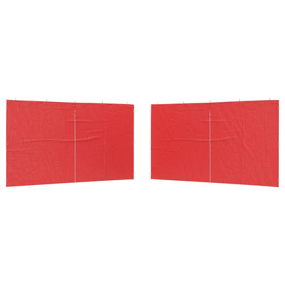 Party Tent Sidewall 2 pcs Red 400 x 195 cm PE and Steel