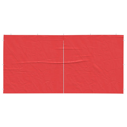 Party Tent Sidewall 2 pcs Red 400 x 195 cm PE and Steel