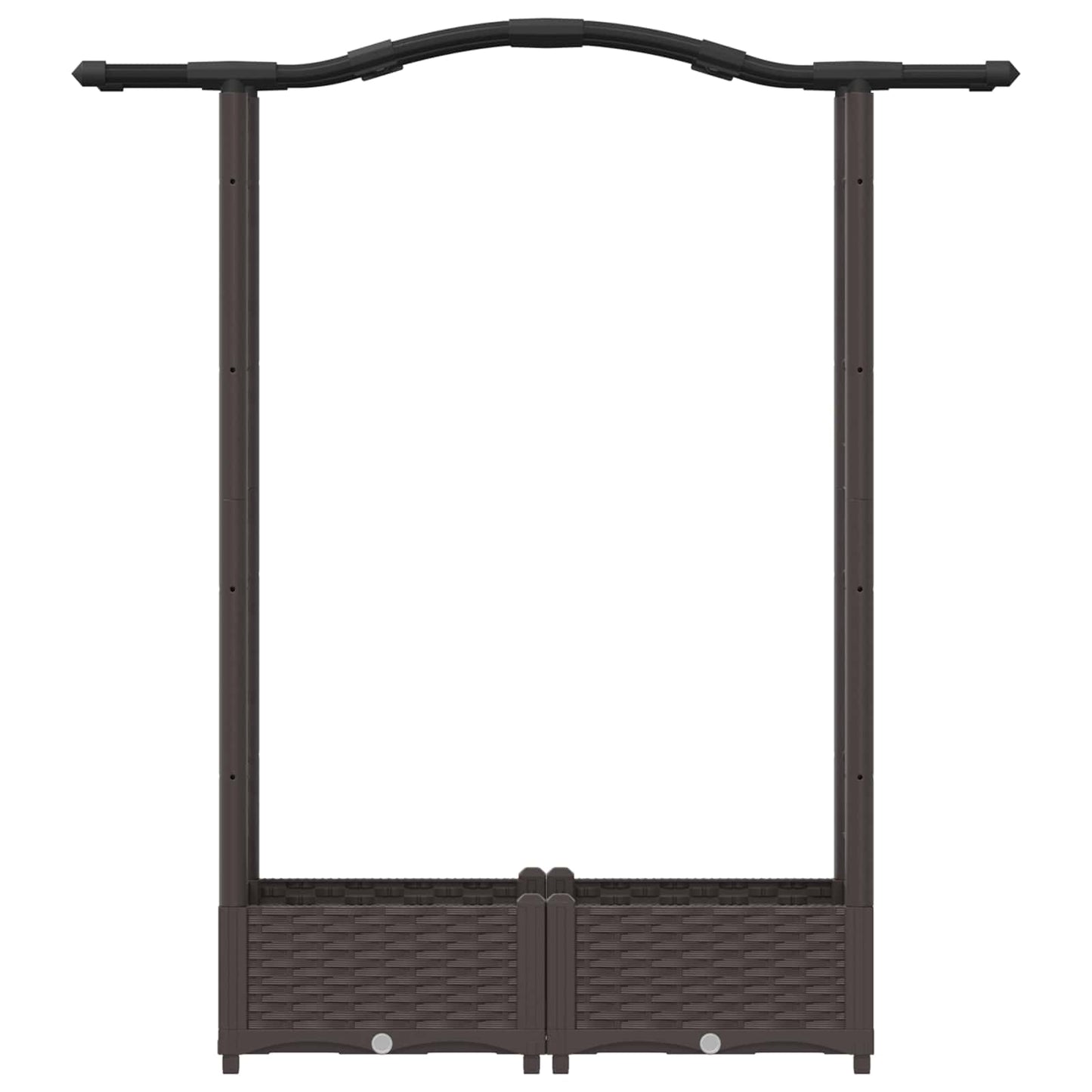 Raised Bed with Trellis and Roof Brown 124 x 40 x 123 cm PP