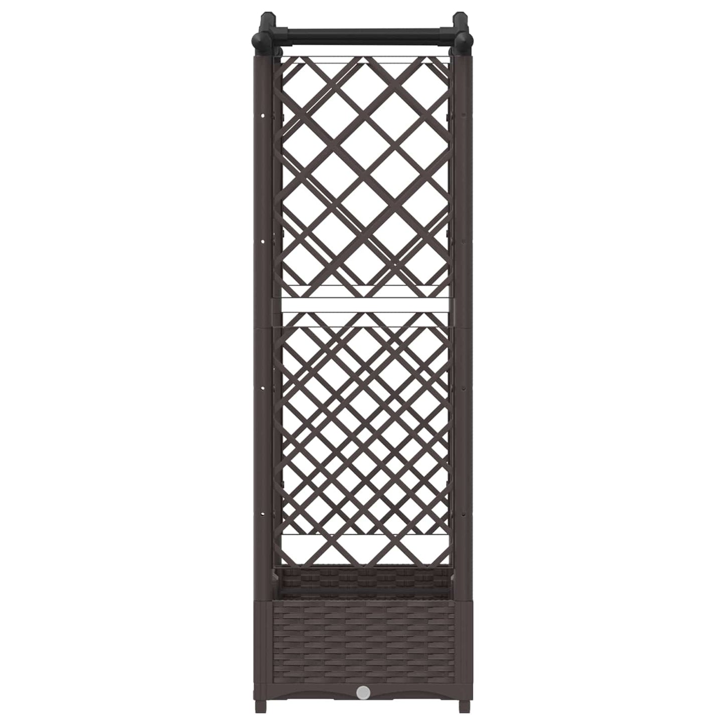 Raised Bed with Trellis and Roof Brown 124 x 40 x 123 cm PP
