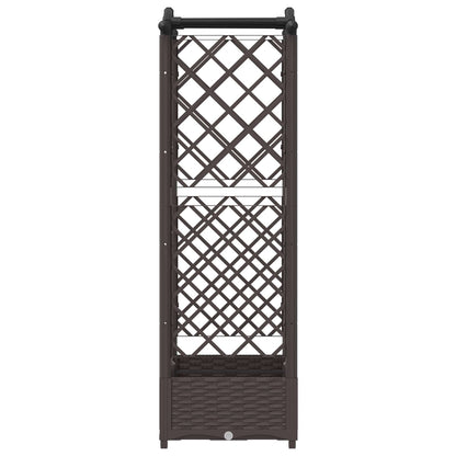 Raised Bed with Trellis and Roof Brown 124 x 40 x 123 cm PP