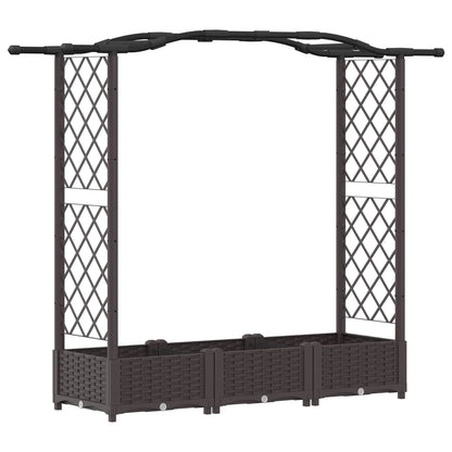 Raised Bed with Trellis and Roof Brown 169 x 40 x 123 cm PP