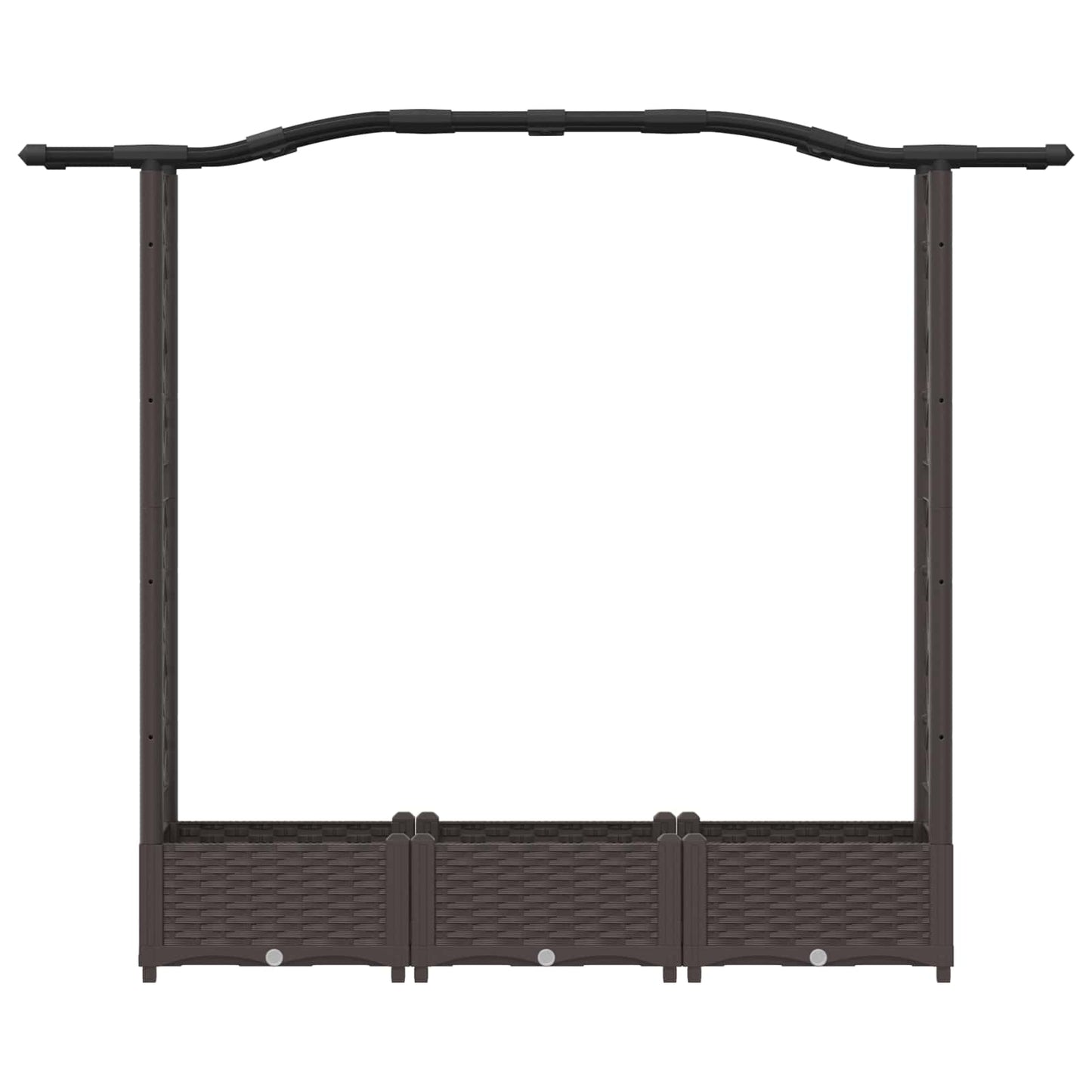 Raised Bed with Trellis and Roof Brown 169 x 40 x 123 cm PP