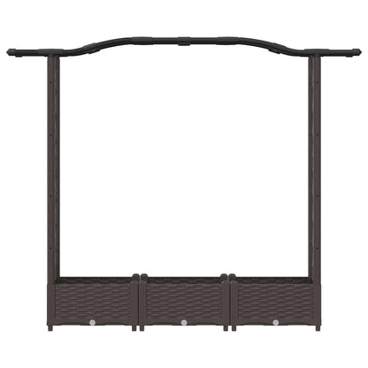 Raised Bed with Trellis and Roof Brown 169 x 40 x 123 cm PP