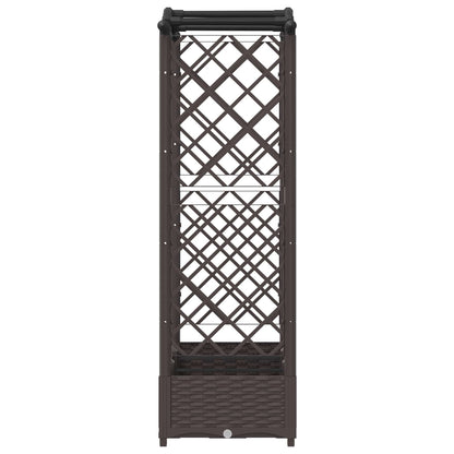 Raised Bed with Trellis and Roof Brown 169 x 40 x 123 cm PP