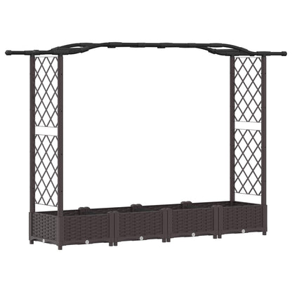 Raised Bed with Trellis and Roof Brown 207 x 40 x 123 cm PP
