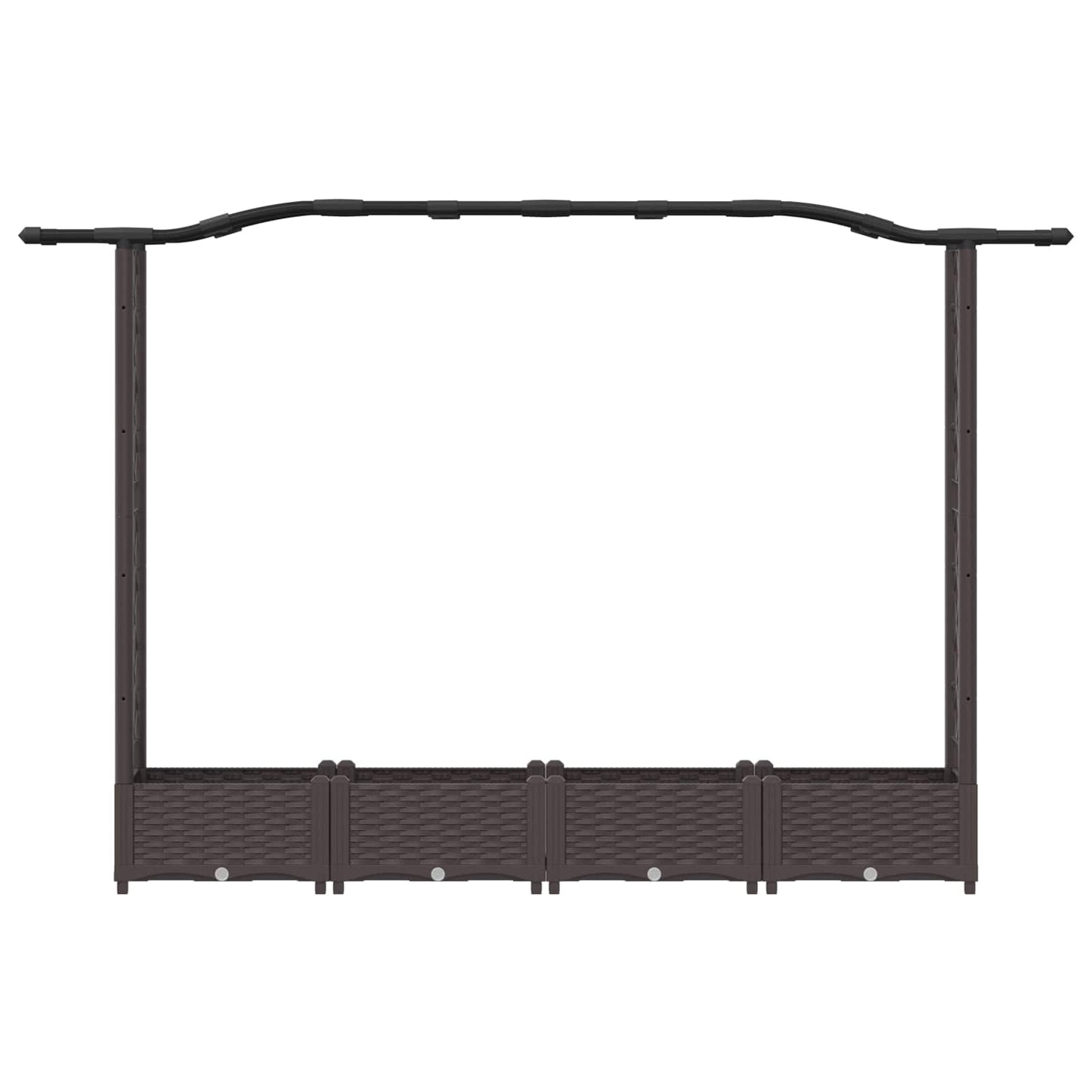 Raised Bed with Trellis and Roof Brown 207 x 40 x 123 cm PP