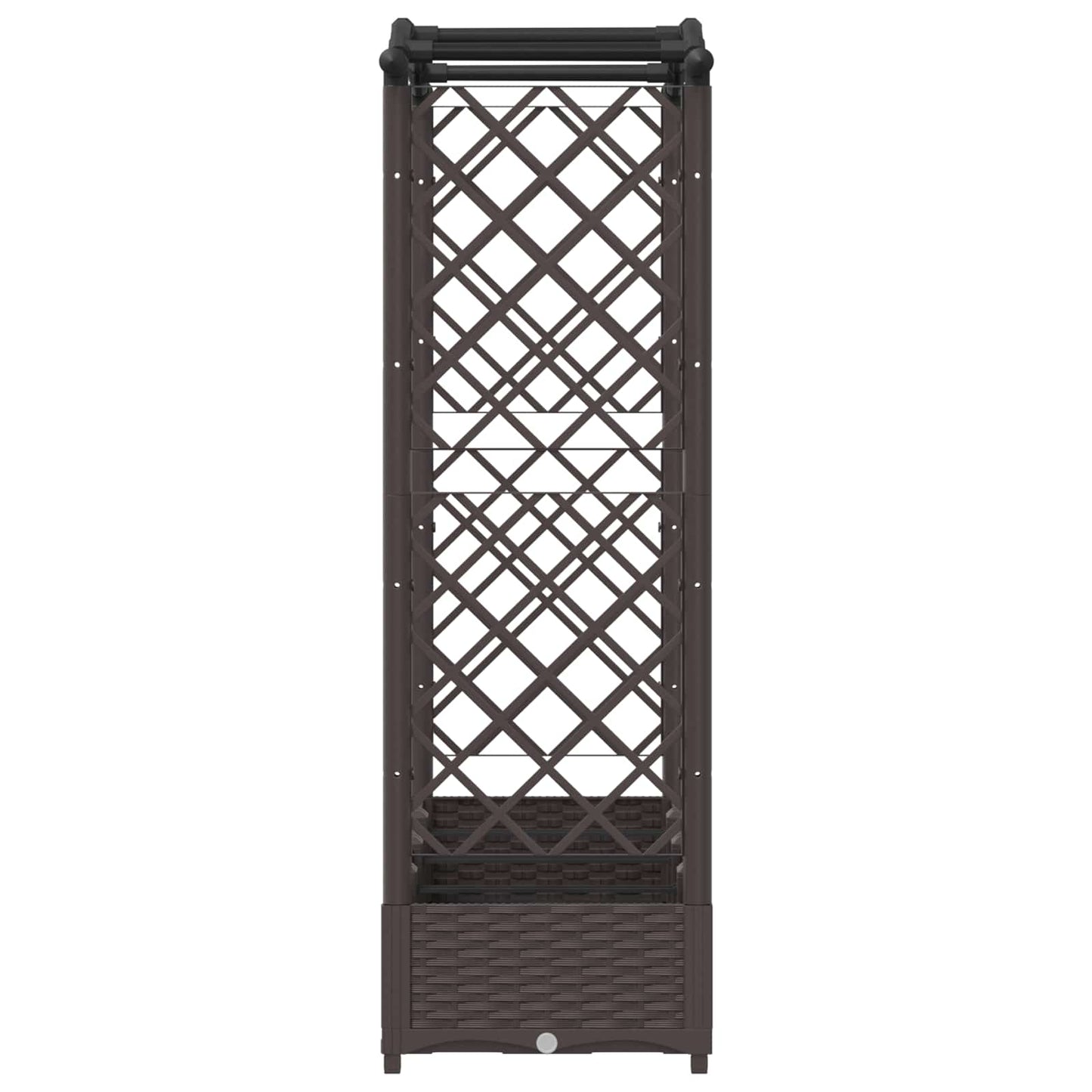 Raised Bed with Trellis and Roof Brown 207 x 40 x 123 cm PP