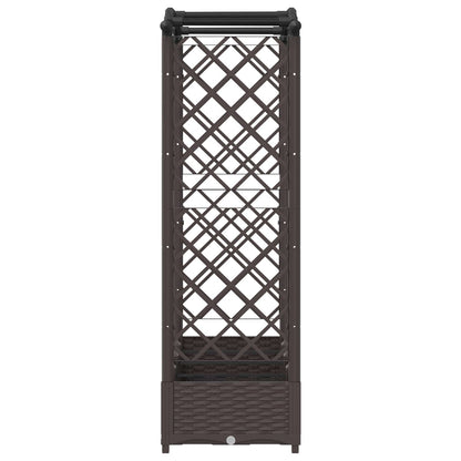 Raised Bed with Trellis and Roof Brown 207 x 40 x 123 cm PP